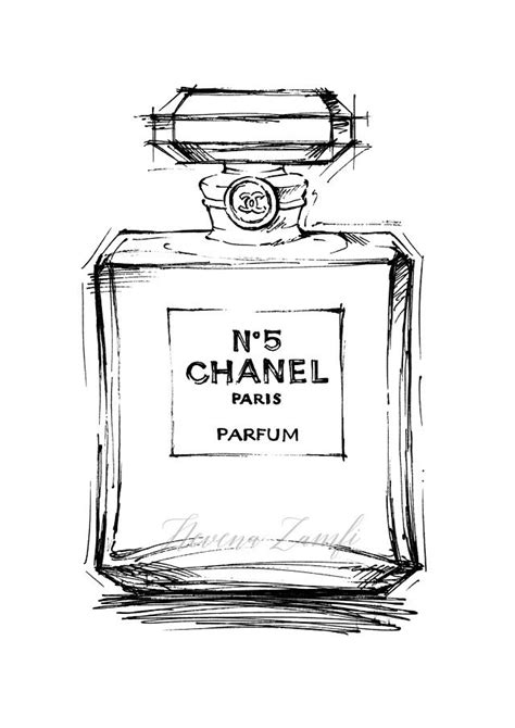 chanel drawing perfume|Chanel no 5 drawing.